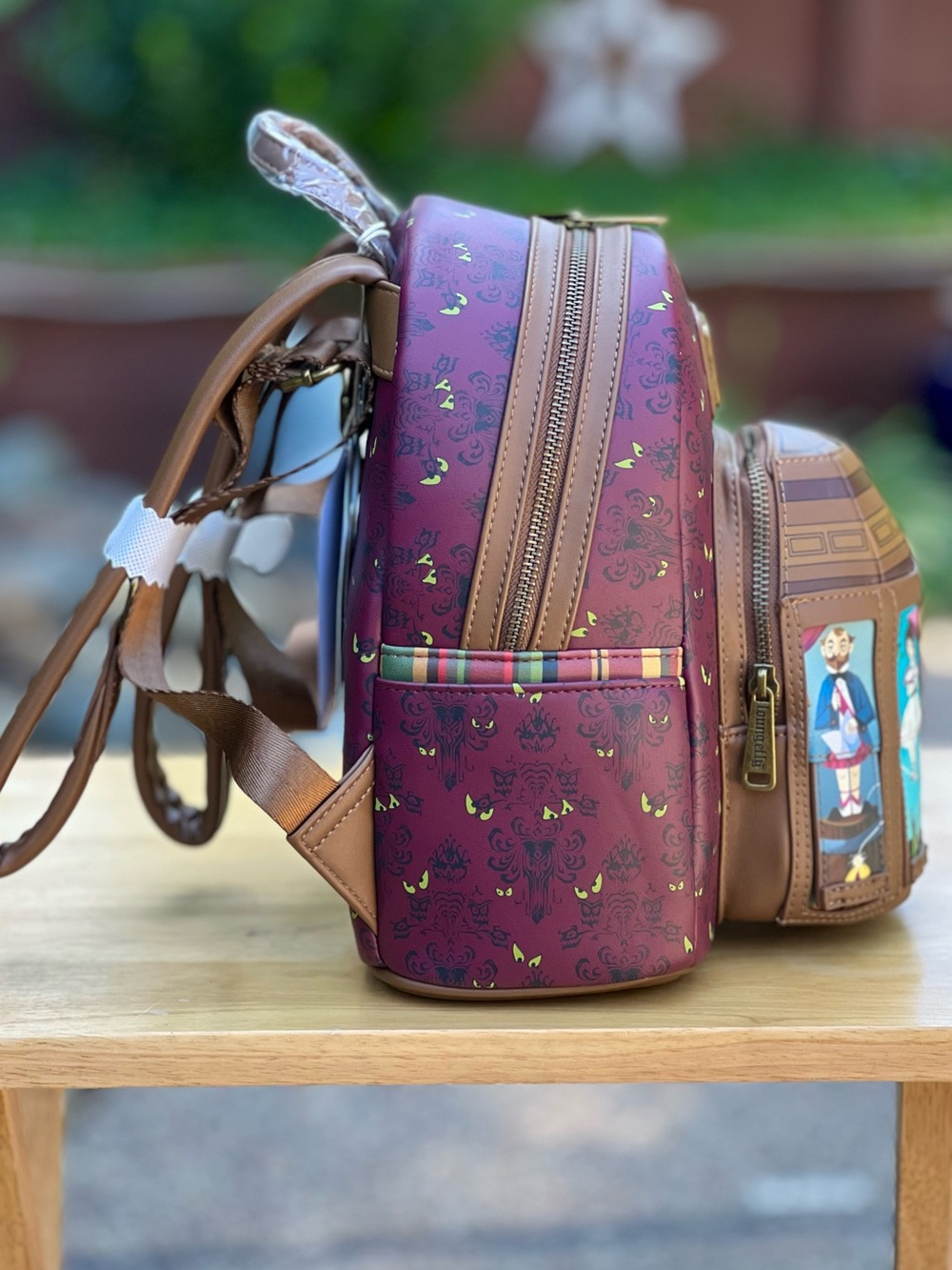 Loungefly Haunted Mansion Stretching Room Portraits Backpack and Wallet Set NWT - Picture 4 of 16